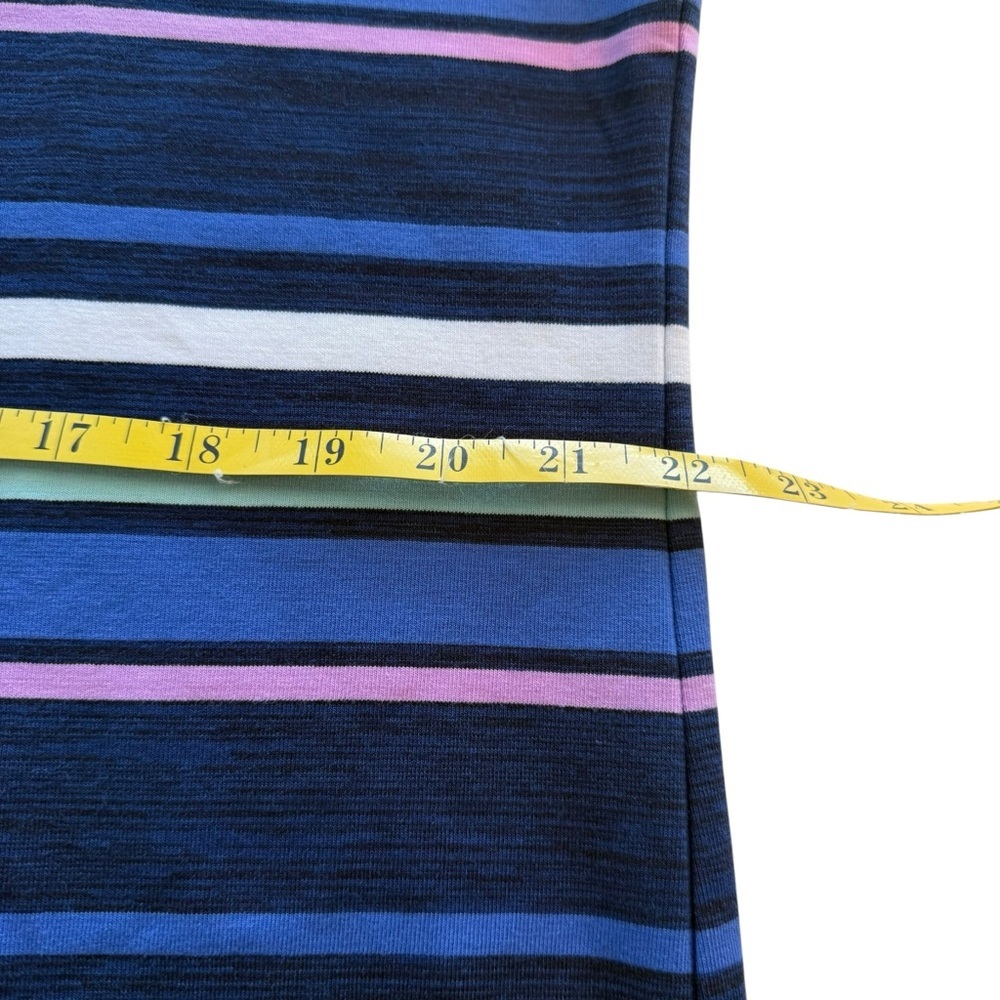 T by Talbots Ruched Drawstring‎ Back Striped Knee Length T-Shirt Dress 1X Plus - Picture 11 of 14